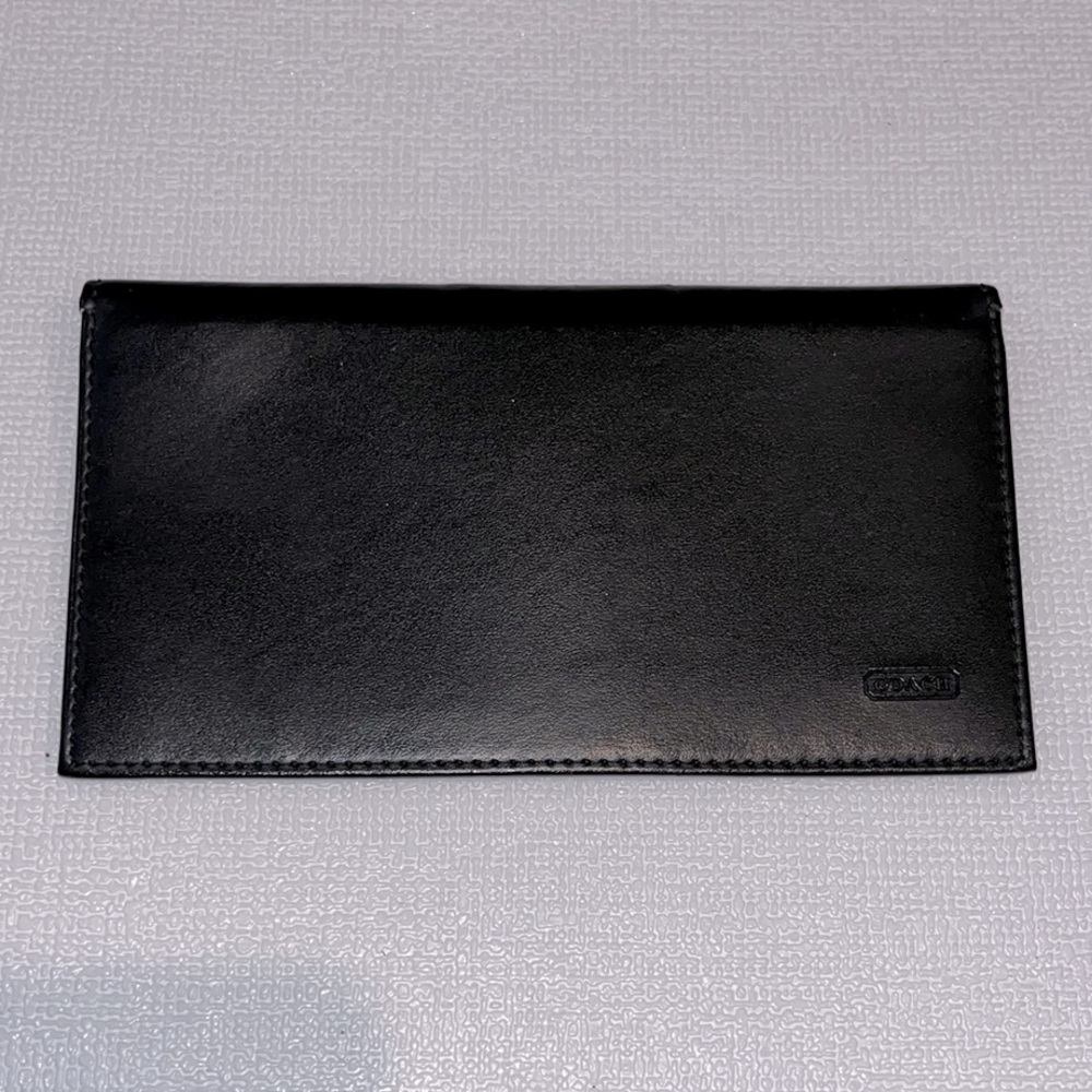 Coach Black Leather wallet insert checkbook / cash / receipts